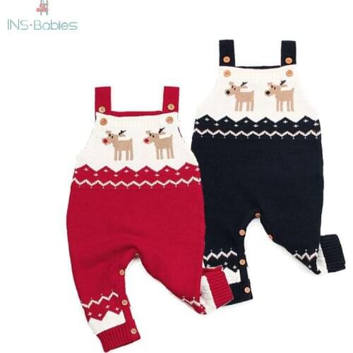 Baby Bodysuit Childrens Clothing Winter Cotton Girls Kniting Suits Boyds Overalls Newborn Suspenders Jumpsuit Chiristmas Outfit