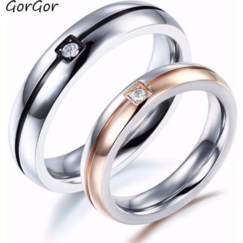 GorGor Trendy Featured Jewelry Korean New Style Simple Fashion Hot Sale Couple Micro Inlaid 3A Zircon Rings Jewelry 446
