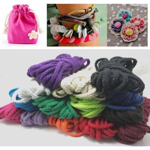 5mm/7mm Cotton Cord Eco-Friendly Twisted Rope High Tenacity Thread DIY Textile Craft Woven String Home Decoration Touw 5meters