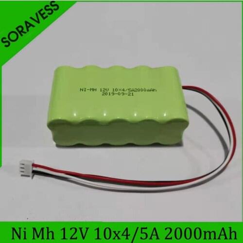 Soravess 1PCS 12V 4/5A Ni-Mh Battery 1.2V 2000mAH Rechargeable Batteries Pack for Smiths 12V SY-1200 2000WZ WZS50F6 Battery Pack