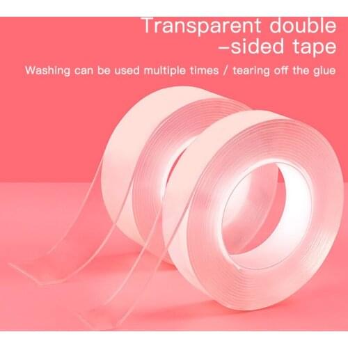MILE 1M/3M/5M Nano Magic Tape Double Sided Tape Transparent NoTrace Reusable Waterproof Adhesive Tape Cleanable Home Gekkotape