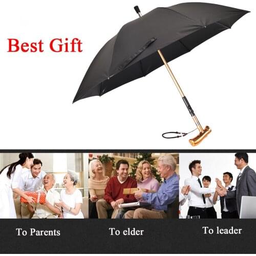 Multi-function smart recharging alarm ,lamp umbrella crutch walking stick all -in -one good gift for parents ,elder people