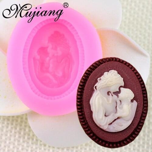 Mujiang Baby Mother Silicone Fondant Molds Christmas Party Cake Decorating Tools Candy Clay Mold Chocolate Gumpaste Moulds