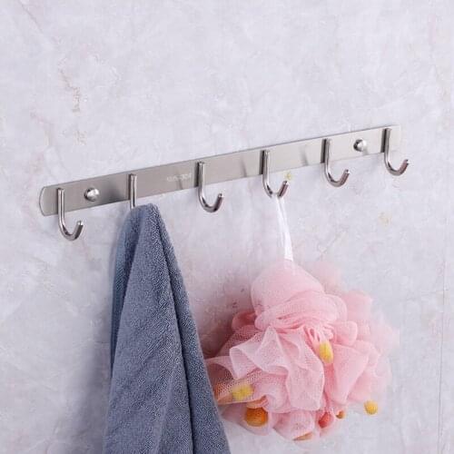 5/6/7/8/9 hooks free drill Wall set Hooks Clothes Rails for Kitchen Bathroom