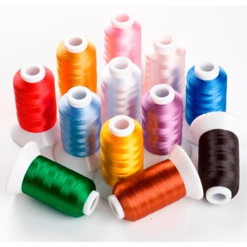 New Brother Colors Series Computer Embroidery Thread Filament Trilobal Polyester 500m*12 ,120d/2 Super Sheen , High Strength