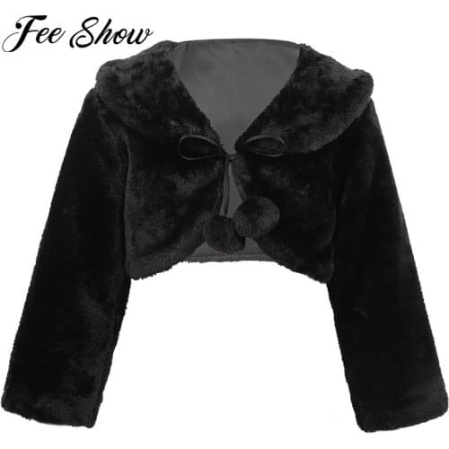Baby Girl Faux Fur Coat Girls Winter Long Sleeve Warm Jacket Outerwear Wedding Birthday Party Kids Cape Coat Children Clothing