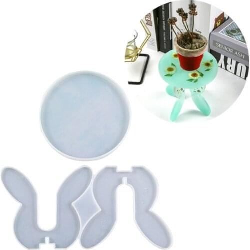 Potted Plant Stand Crystal Epoxy Resin Mold Flower Pot Support Holder Silicone Mould DIY Crafts Decoration Jewelry Casting Tools