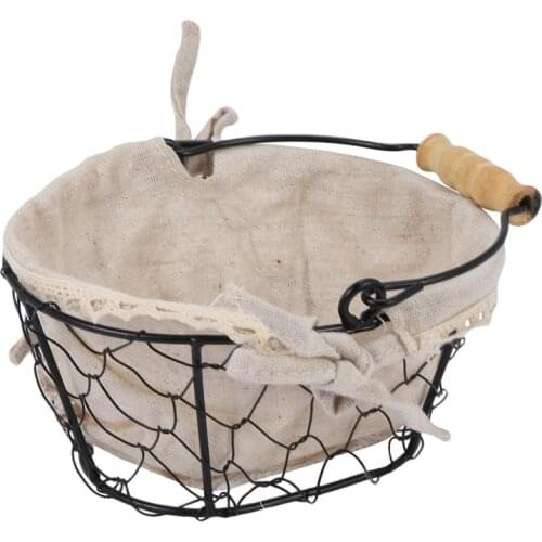 Practical Iron Art Wire Sundries Storage Basket Desktop Grocery Organizer Small Fruit Bowl Portable Mini Basket
