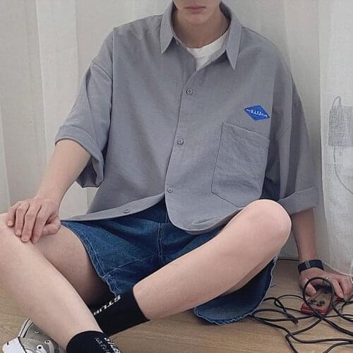 Summer Short Sleeve Shirt Men Solid Color Cotton Linen Japanese Harajuku Male Shirts Safari Style Blouses Camisa Masculina Tops