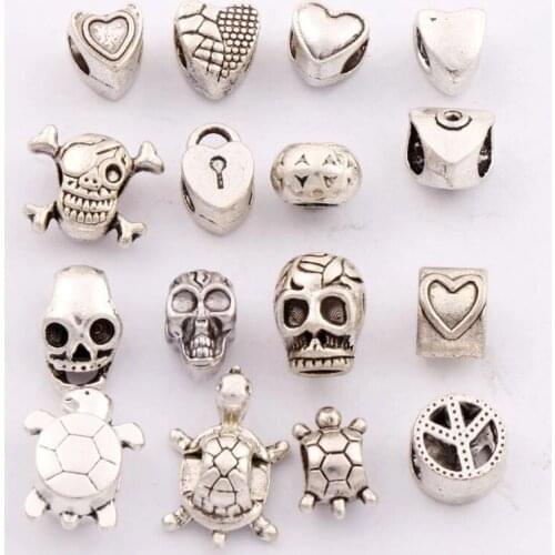 Heart Love Skull Peace Tortoise Sea Turtle Charm Beads Fit European Bracelets Jewelry DIY LM16 24pcs mixed Zinc Alloy