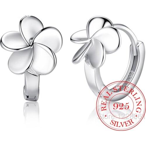 925 Sterling Silver Flower Stud Earrings For Women Grils Wedding Gift Female Accesorios pendientes mujer moda eh1327