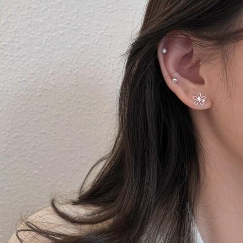 Stud Earrings Hollow Flower For Women Frangipani Korean Fashion New Trendy Hot Students Commuting Daily Lady Jewelry BOYULIGE
