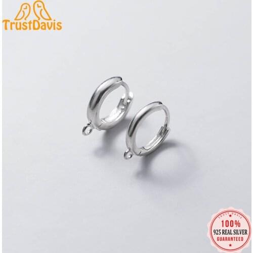 Trustdavis Real 925 Sterling Silver Hoop Earrings Handmade DIY Accessories S925 Wholesale lots DZ121