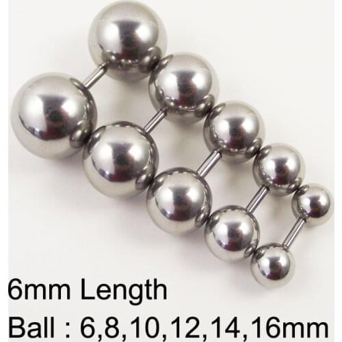 1 Piece Big Ball 6mm Length Straight Barbell Rings Vaginal rings Series ring Tragus Ear Piercing Nipple PA Ring Body Jewelry