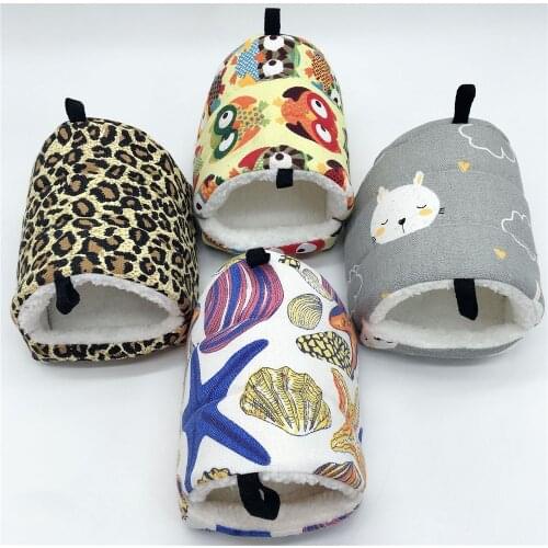 Sleeping Bed Hammock for Hamster Squirrel Sugar Glider Small Animals Pets Soft Cotton Fleece Hanging House For Guinea Pig Cages