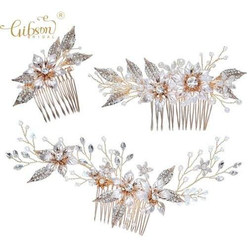 Wedding Bridal Headpiece Flower Hair Comb Accessories Vintage Jewelry Hair Ornaments For Women Party