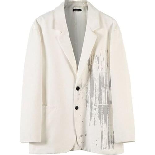 High-End Print Blazer Korean Fashion Jacket Nightclub Stage Dj Singer Mens Blazer Jacket Business Suit Male Slim Fit Party Dress