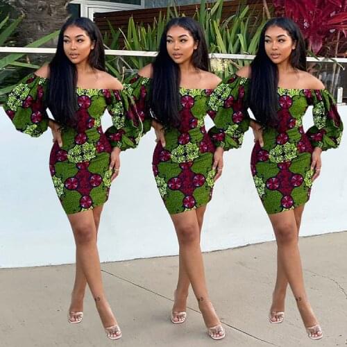 2021 Summer Sexy African Women Printing Mini Dress African Clothing African Dresses for Women African Clothes