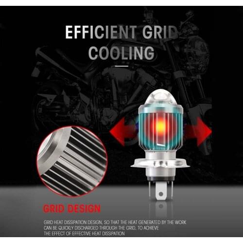 1PC Motorcycle Headlight H4 LED Bulbs Front Light Headlamp White Yellow Hi/Lo Beam Fog Lamp For Moto Spotlights 6000K