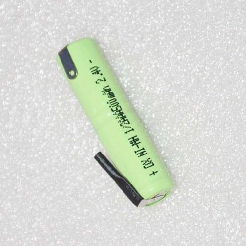 10PCS 2.4V 1/2AAA ni-mh rechargeable battery 500mah 1/2 AAA nimh cell with welding tabs for electric shaver razor toothbrush