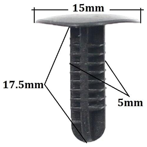 100Pcs 5mm Hole Small Plastic Rivet Car Roof Trunk Insulation Cotton Shield Retainer Fastener Clip