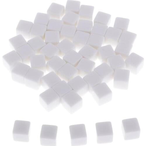 14MM Blank White Dice for Board Games, DIY, Fun, and Teaching, Pack of 50