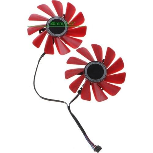 2PCS 85MM FDC10U12S9-C VGA Fan Graphics Card Cooling Fan for XFX RX 560D RX570 RX580 RS R9 285 390X 4Pin 12V 0.45A Fan