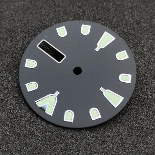 28.5mm Black Watch Dial NH36 Movement SKX007/009 Modified SBBN033/SBDX017 Japanese Super C3 Luminous Dial