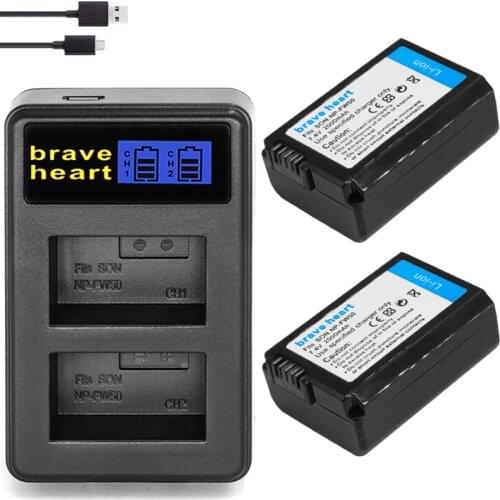 2x bateria NP FW50 NPFW50 NP-FW50 Battery for SONY NEX 5T 5R 5TL 5N 5C 5CK A7R A7 F3 3N 3CA55 A37 A5000 A6000 A55