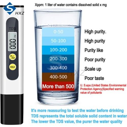 3 IN 1 Water Quality Tester EC TDS TEMP 19999 PPM Temperature Conductivity Detection Pen Digital Portable Filter Tool