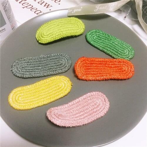 30pcs/lot 6.3cm Hair wool drop bb Clip Cover Padded Appliques DIY handmade Children Hair Accessories