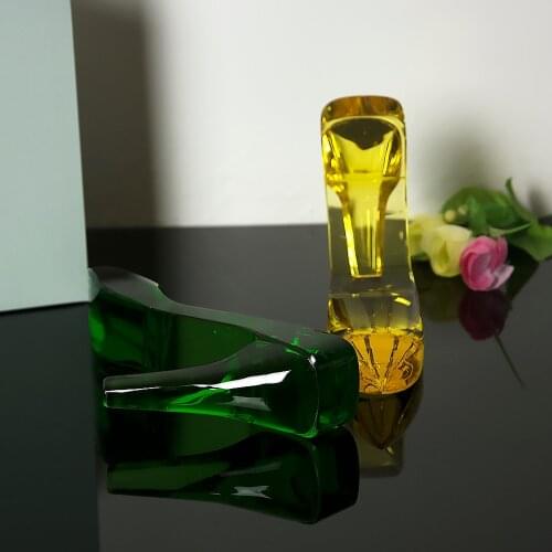 6 colors 13cm Crystal Cinderella High-heeled Crafts Glass Shoes Model Ornaments for Gifts Home Decorations