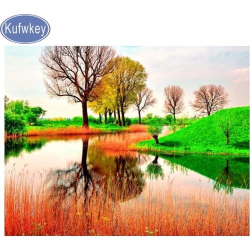 KUFWKEY 5D,DIY,fantasy Diamond Painting,Spring tree Picture Diamond Embroidery,Cross Stitch,Diamond Mosaic square drill,wall art