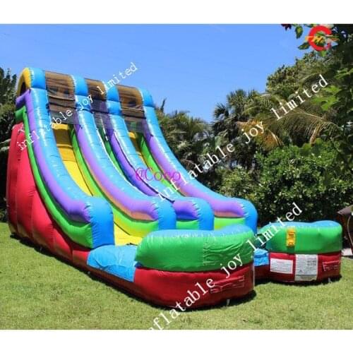 Free ship to sea port, Professional supplier inflatable slide,20ft high inflatable water slides, double lanes inflatable slide
