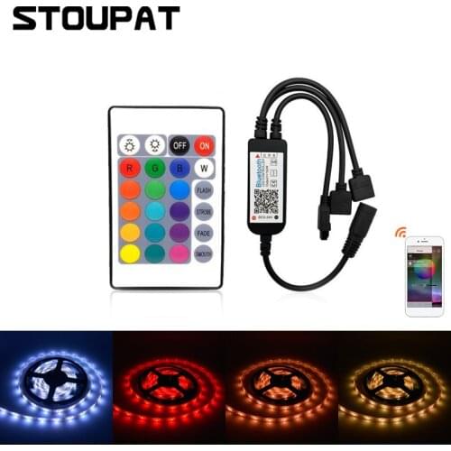 DC5V-24V 24Keys RF Bluetooth-compatible Wireless IR RGB Controller for LED Strip Light APP Remote Control Brightness Adjustable