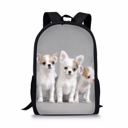 Chihuahua Dog Lovely Breed Children School Bags For Teenage Boys Girls Pet Puppy Mochilas Escolares Infantis Satchel Backpack