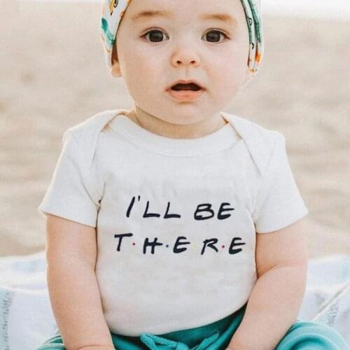 I'll Be There Pattern Newborn Baby Girls Boys Clothes Summer Sleepwear Baby Short Sleeve Romper Infant Baby Cute Clothing Outfit