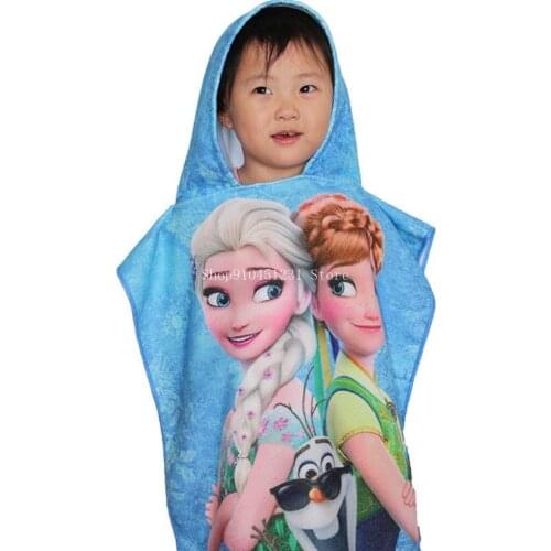 Disney Cartoon frozen Elsa Anna Spiderman Mickey Minnie Sofia Children Bath Towel Bathrobe Baby Soft Hooded Beach Towel