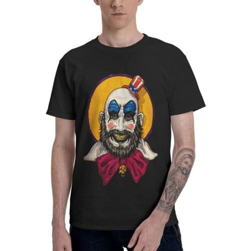 Cool Captain Spaulding Rob Zombie T Shirt Men Short Sleeve 100% Cotton T-shirts Horror Film House of 1000 Corpses Tee Tshirt