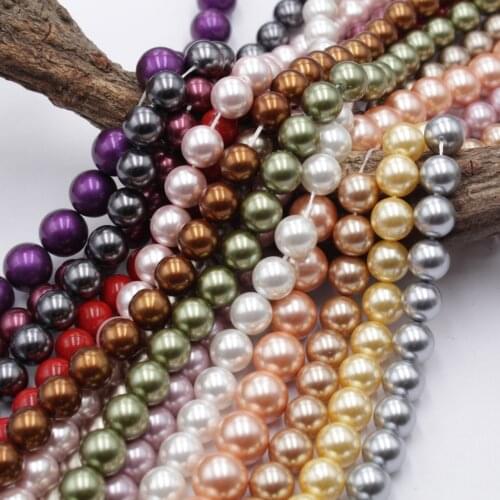 Hot Sale Good quality Imitation Austrian Glass Crystal Pearl Straight Hole Grain Shell Beads DIY Jewelry Beads Accessories