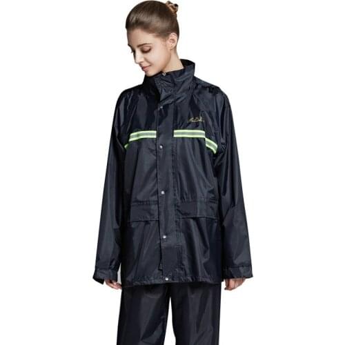Overalls Raincoat Set Pants Electric Motorcycle Hooded Raincoat Men Black Portable Impremiable Outdoor Hiking Rainwear R5C163