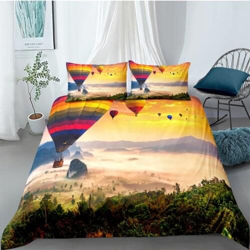 Luxury 3D Hot Air Balloon Print Home Living Comfortable Duvet Cover Set Kids Bedding Set Queen and King EU/US/AU/UK Size