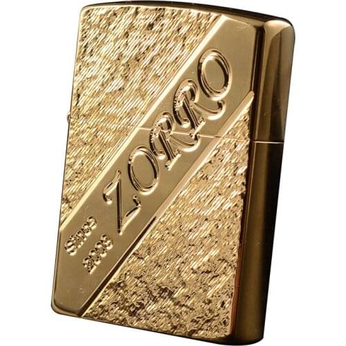 Zorro Brass Kerosene Windproof Lighter Personality Creative Lighter Classic Kerosene Deep Carving Mens Lighter Accessories