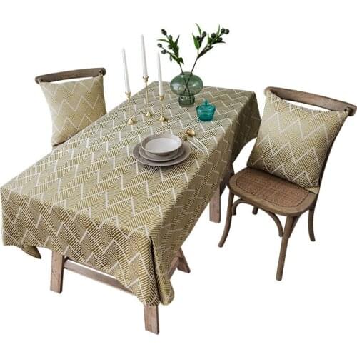 Light Luxury Nordic Style Water Ripple Linen Tablecloth, Dining Table, Desk, Coffee Table Cloth, Home Furniture Dust Cover