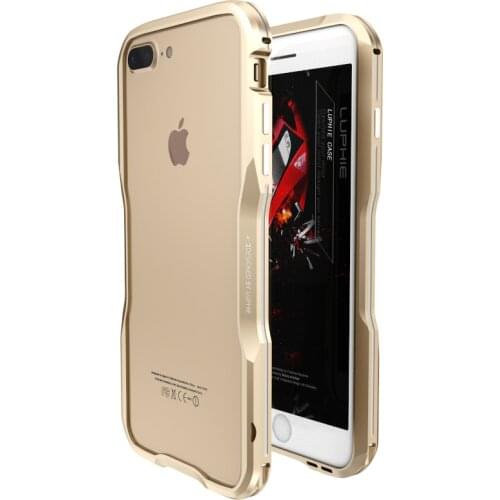 LUPHIE Stitching Dual Color Luxury Aluminum Metal Bumper Case for iPhone 7 Plus Phone Cover Coque Capinha Black Red Silver