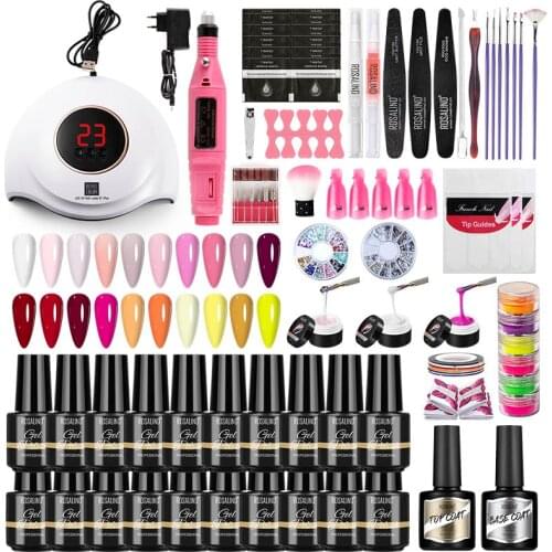 Manicure Gel Nail Polish Set with UV Lamp Electric Nail Drill Nail Art accessories Tools kit Gel nails acrylic Extension Kit Set
