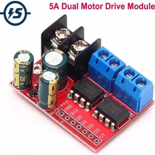 5A 3V-14V Dual DC Motor Drive Module Double H Bridge Super L298N 5AD Remote Control Voltage Reverse PWM Speed Regulation Module