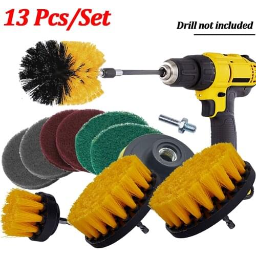 12pcs Power Scrubber Brush Electric Drill Brush Scrub Pads Grout Power Drills Scrubber Cleaning Brushes Tub Cleaner Tools Kit
