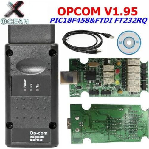 OP-COM V1.95 For Opel for PIC18F458&FTDI FT232RQ Chip HW OPCOM CAN-BUS Interface OP COM Suport hardware upgrade