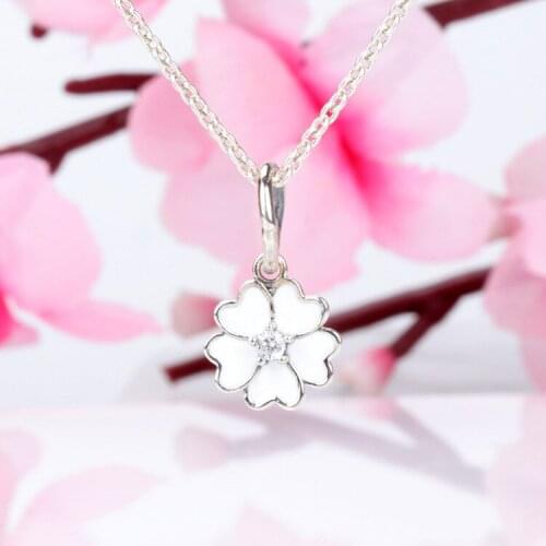 S925 Sterling Silver Fashion Primrose Pendant Four Leaf Clover Pendant Fit Original Bracelet Necklace